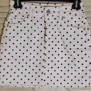 Topshop moto mini skirt black & white jeans size 2